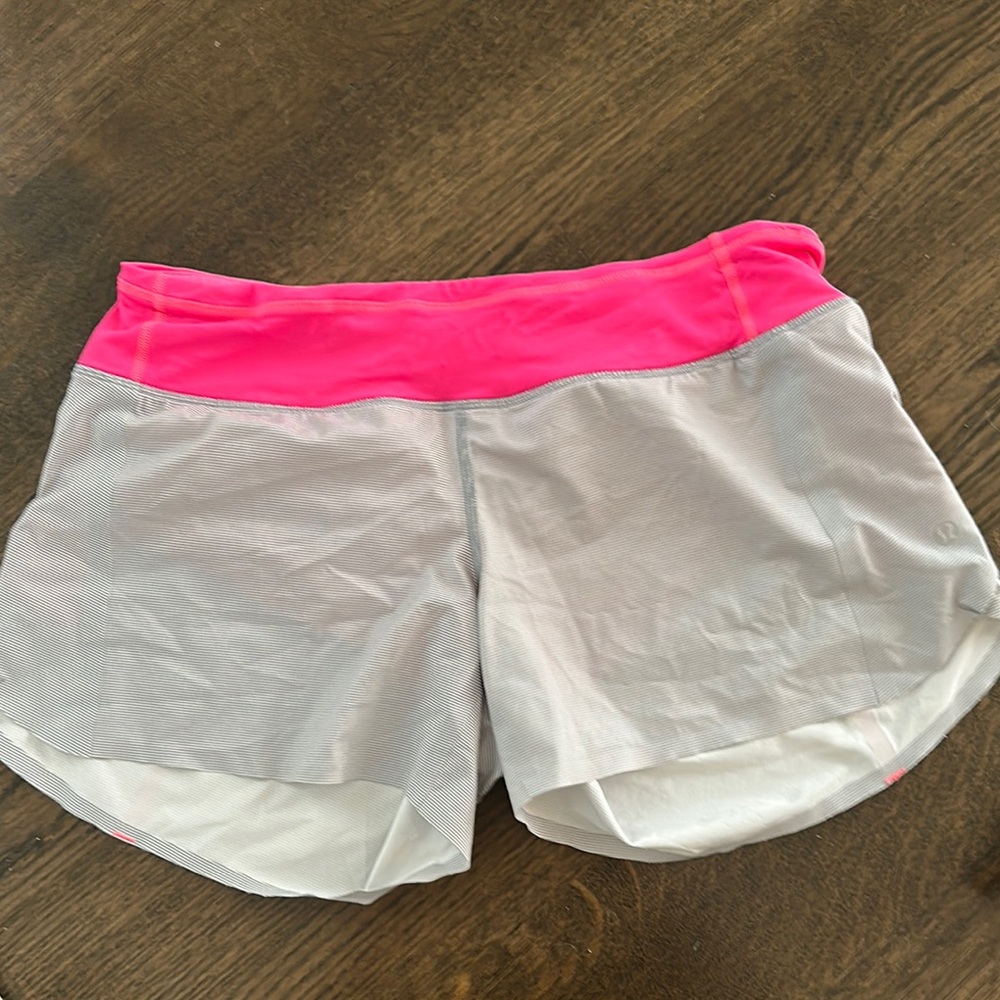 Lululemon Athletica Pink and Gray Athletic Shorts